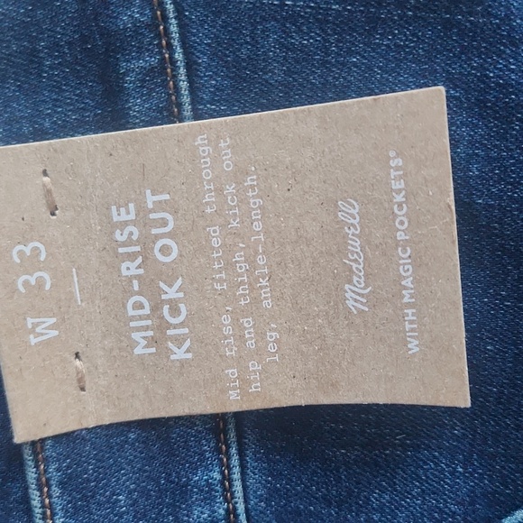 Madewell Mid-rise Kick Out Jeans Blue - Picture 2 of 6